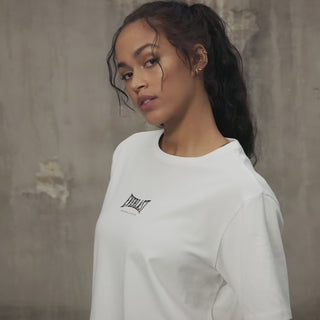 Everlast® Sport EVERLAST Womens SS Oversized Iconic Cotton Stretch Tee T-shirt White
